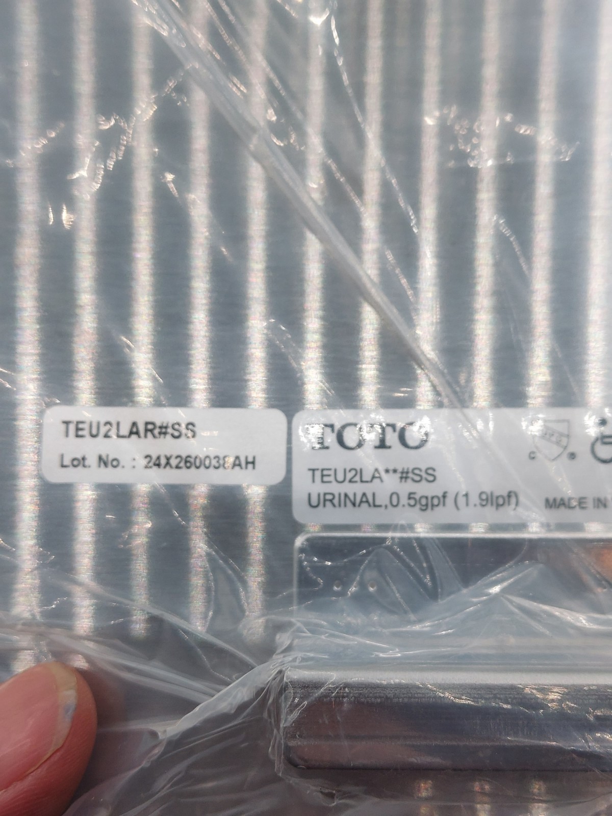 TOTO TEU2LA11#SS EcoPower 0.5 GPF Automatic Concealed Urinal Flush Valve NEW