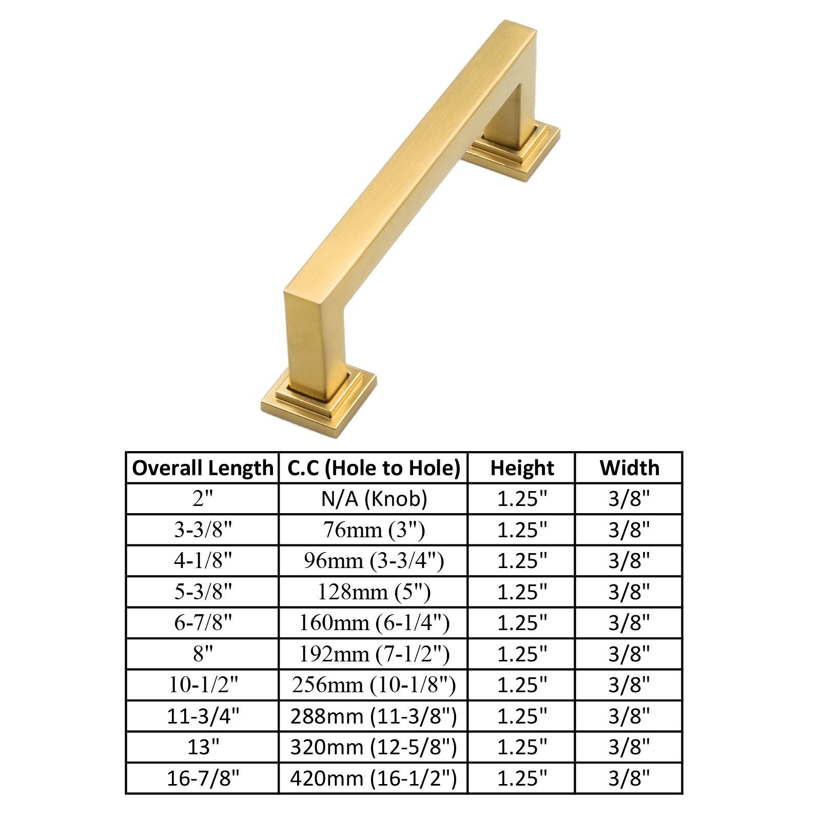 Gold Satin Brass Brushed Modern Cabinet Handles Pulls Kitchen Hardware Stainless