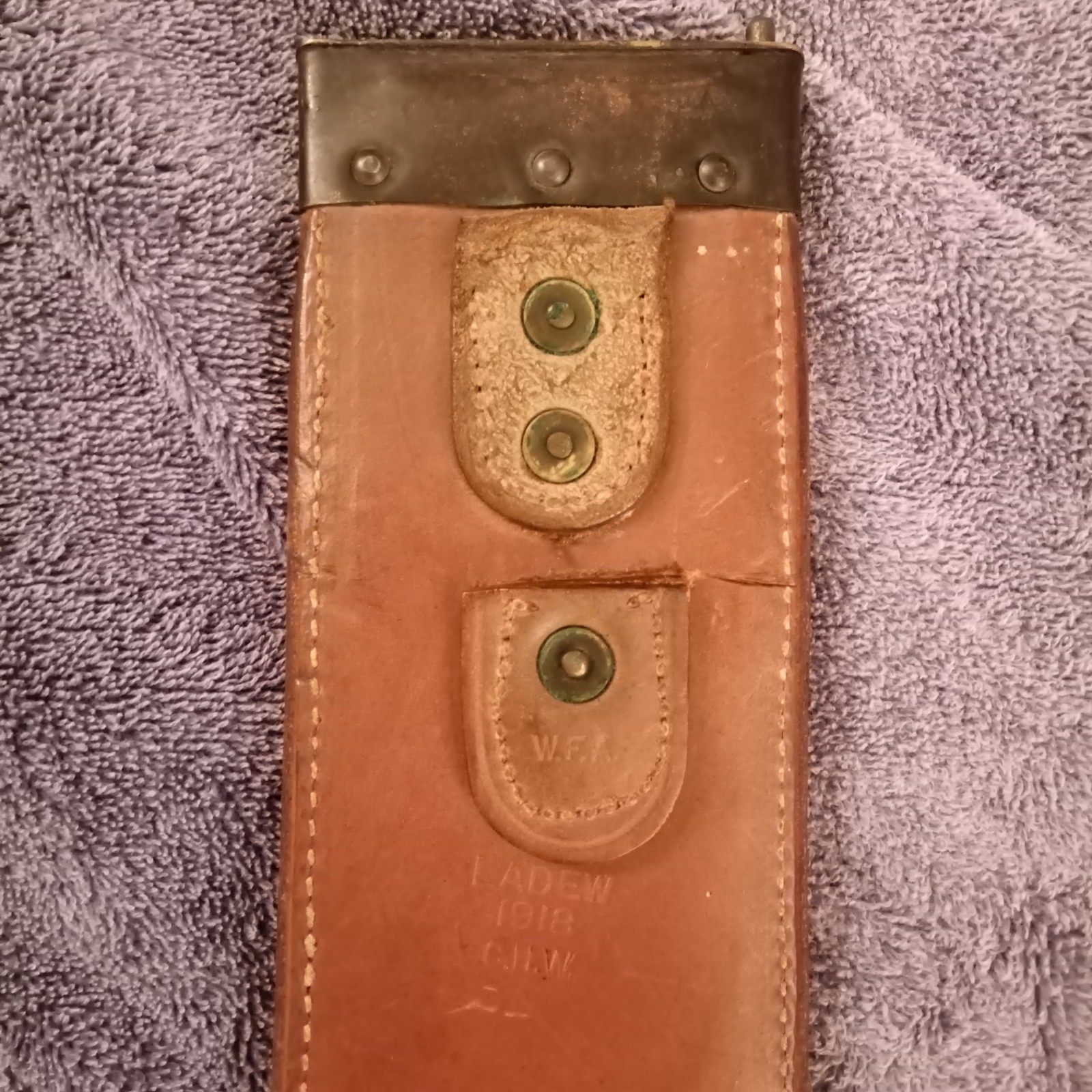 WW1. US Plumb Bolo Scabbard Only, Dated 1918 LADEW.