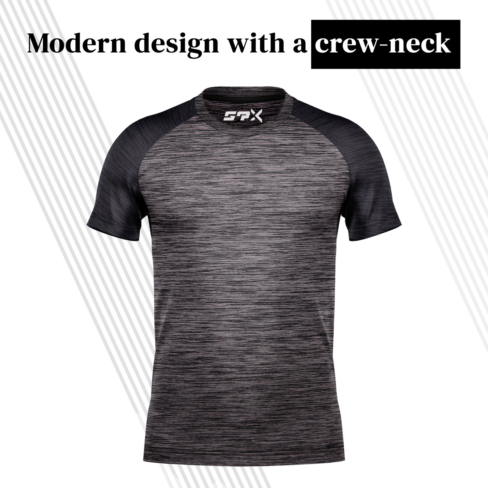 [5 Pack] Mens Active Athletic T Shirts Gym Running Workout Dry-Fit Crew Neck Top