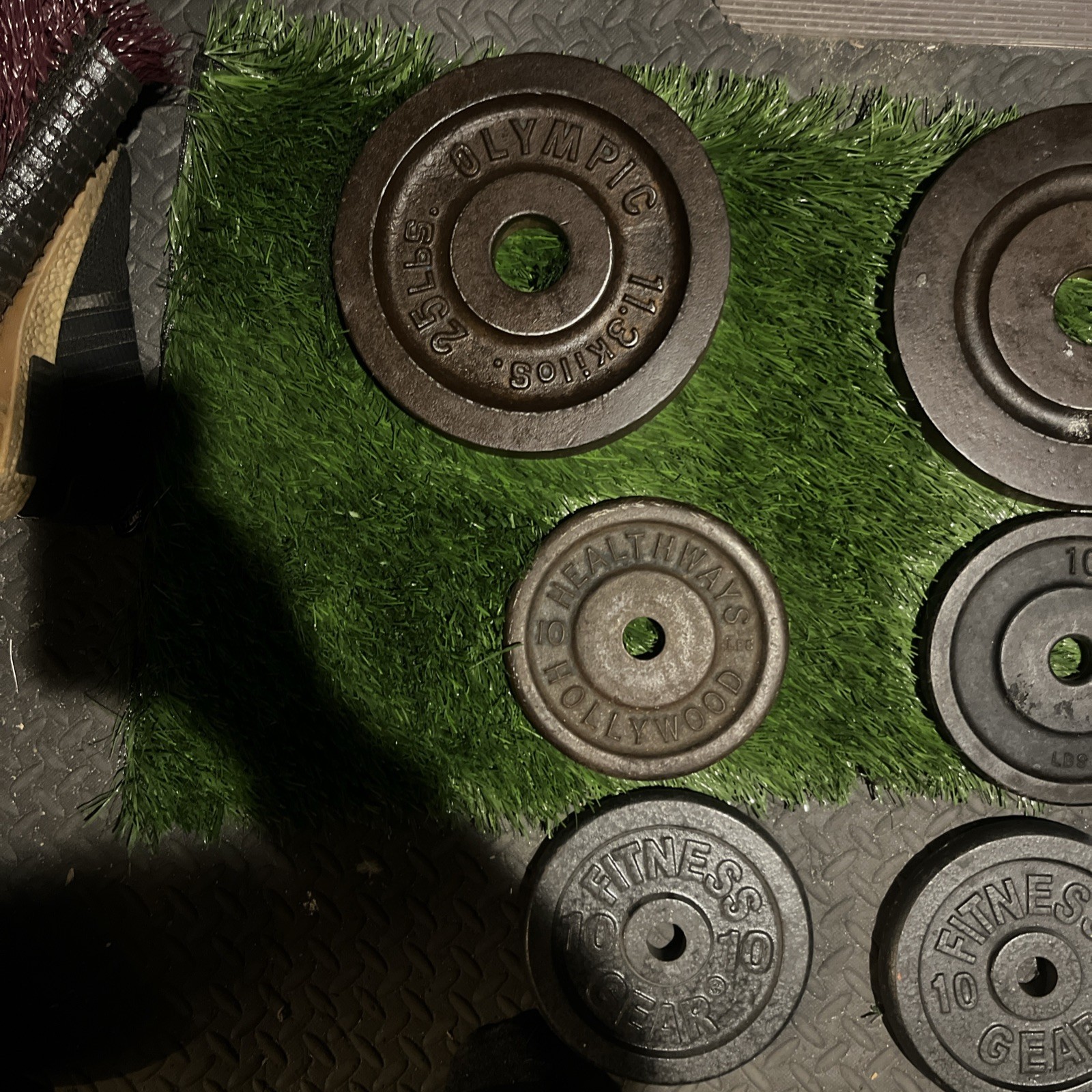 Vintage Weights W/ Curling Bar