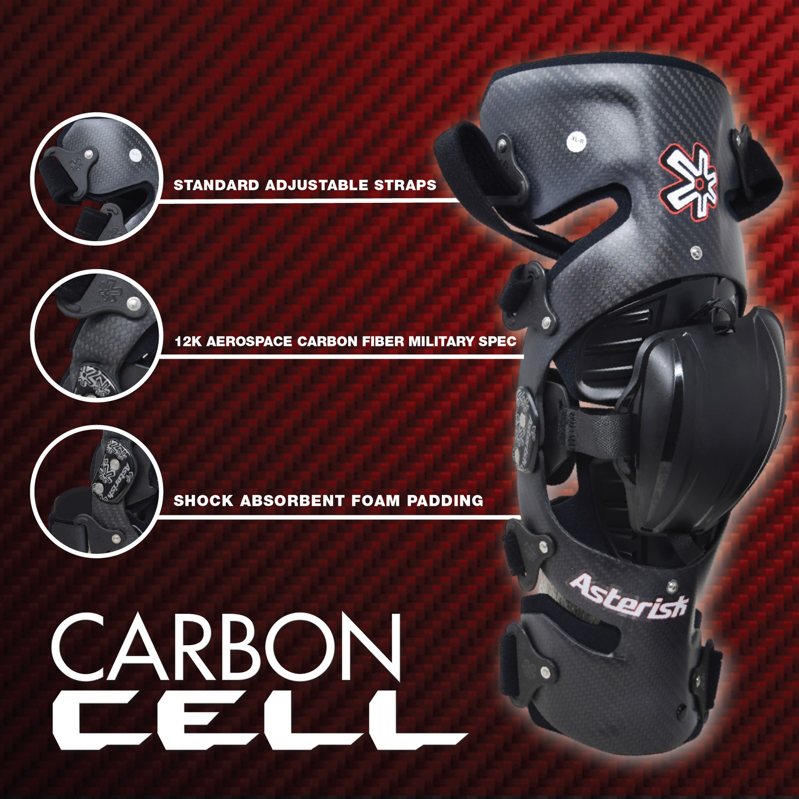 Asterisk Micro Cell Youth Knee Brace (Right) for Outdoor Sports & More Jr. Rider