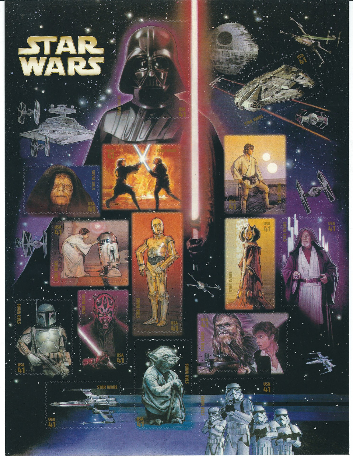 Scott #4143...41 Cent...Star Wars...Sheet of 15