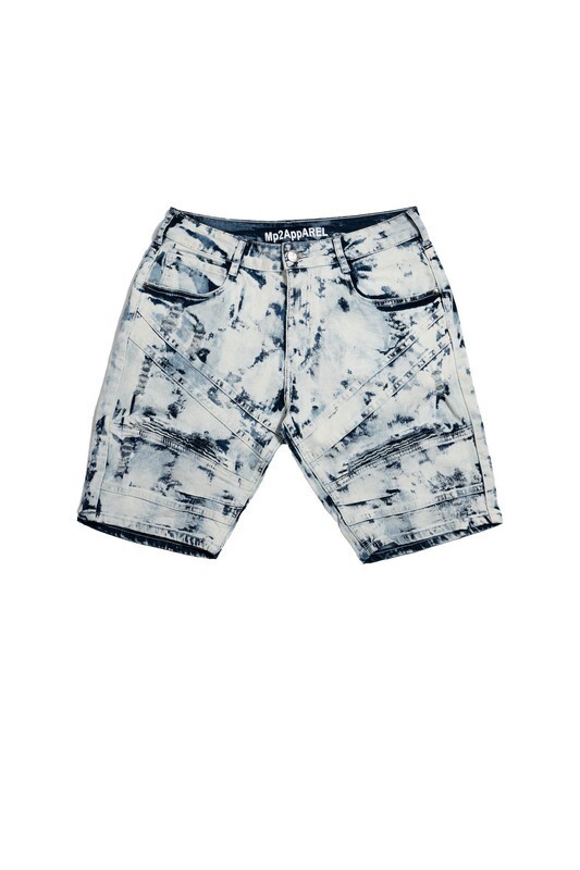 MP2 Apparel Men’s Tie-Dye Jean Shorts – Bleach Acid Wash Style