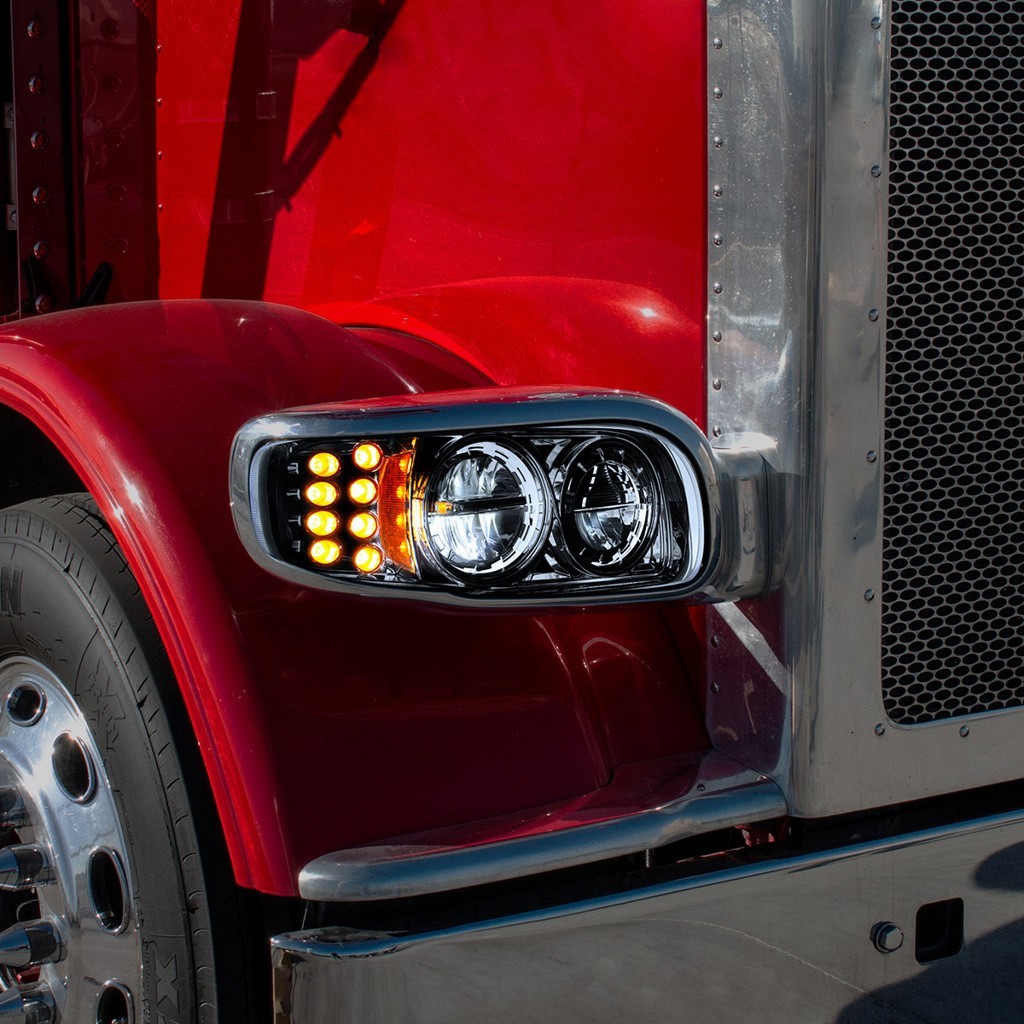 Full LED Headlight for 2006-2024 Peterbilt 388/389/567 - Blackout - Passenger