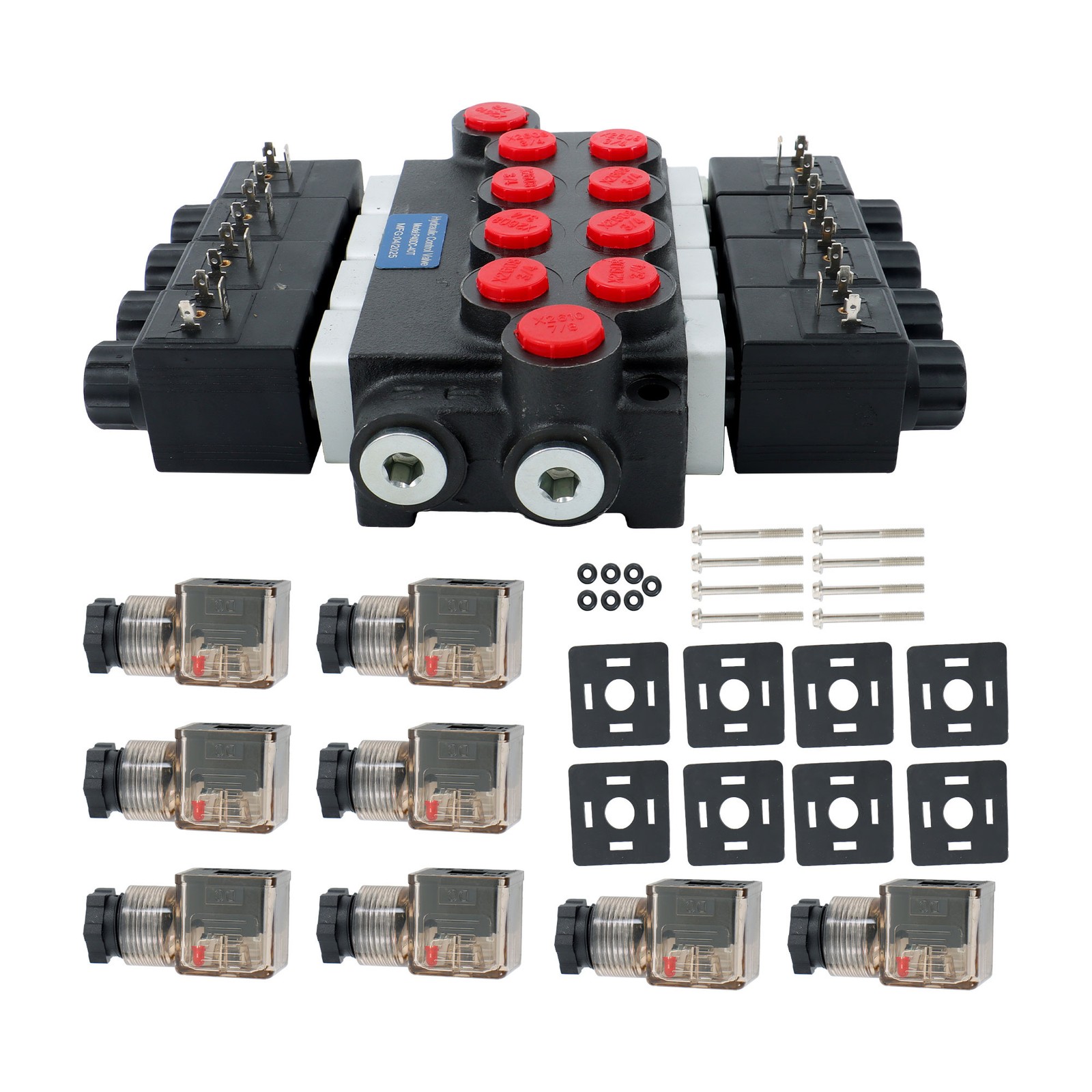 Heavy Duty 4 Spool Hydraulic Control Valve 12V DC 13 GPM 3600 PSI