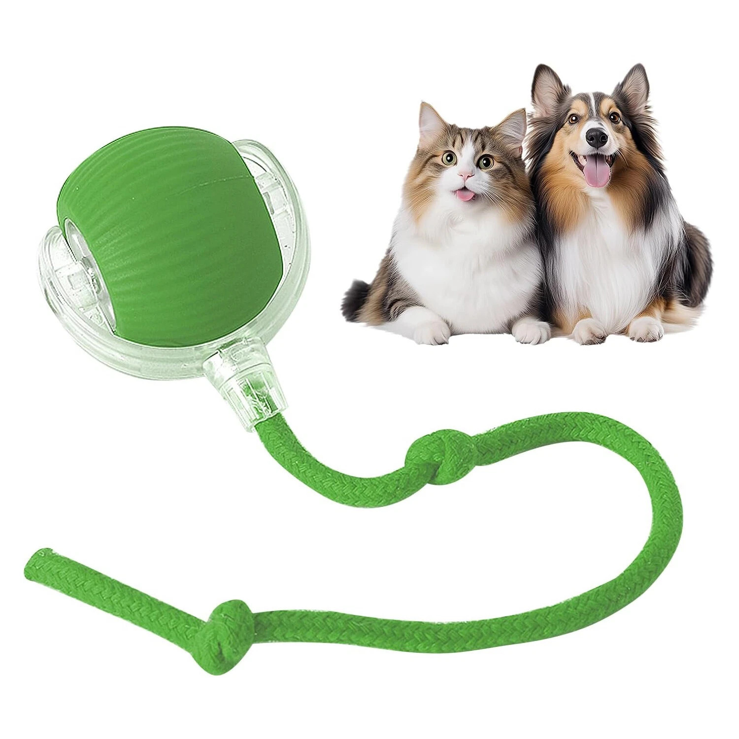 2Pcs Automatic Rolling Ball Smart Cat Dog Toy Electric Pet Self-moving Kitten