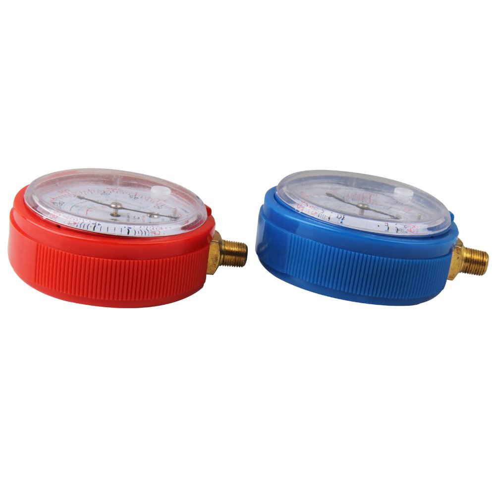 2PCS Air Conditioner AC A/C Low + High Pressure Gauge