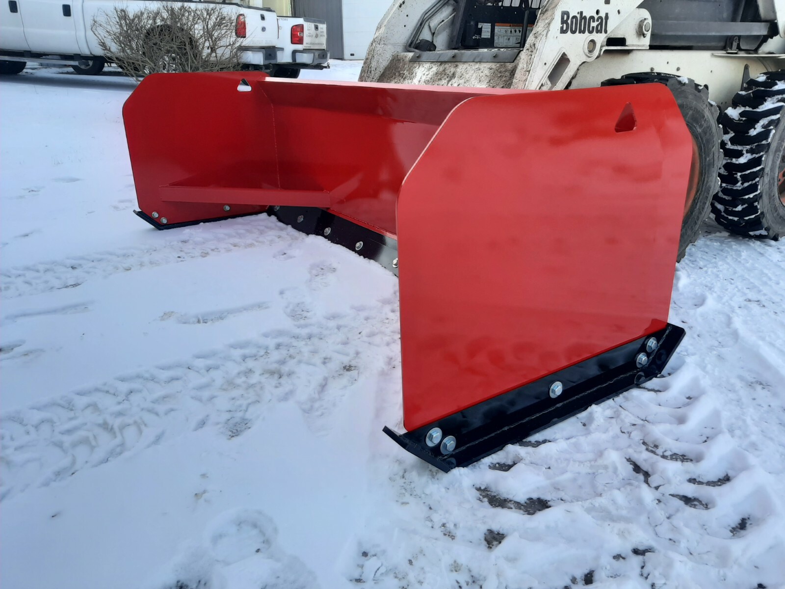 8' Bobcat 30" Snow Pusher Box Skid steer Commercial Plow Box CAT Case Protech