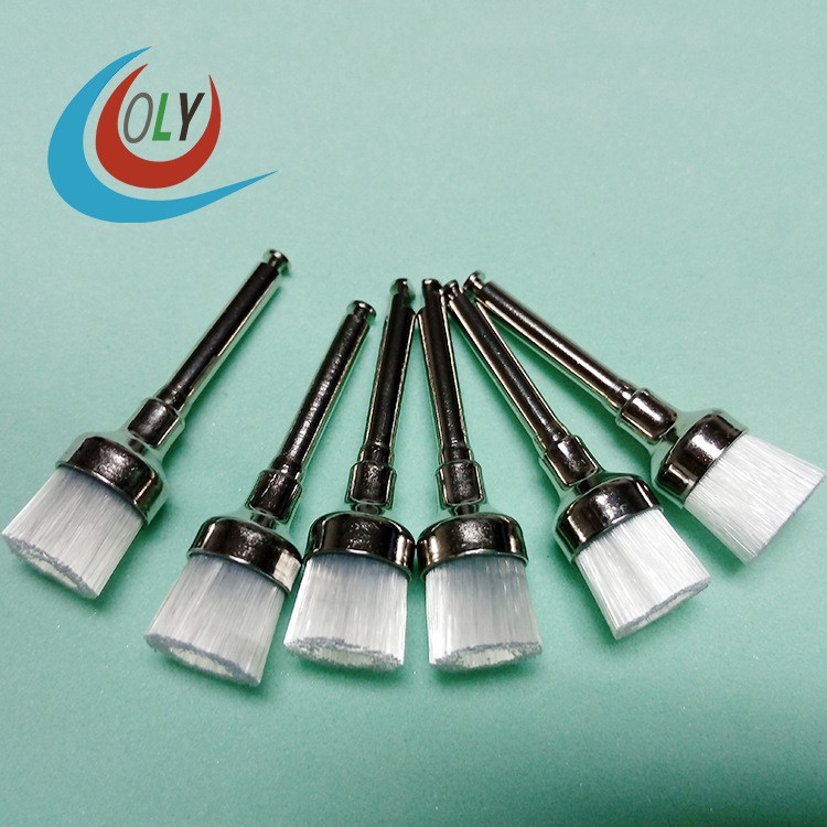 100Pcs/Pack Dental White Nylon Bowl Polishing Polisher Prophy Brushes Flat