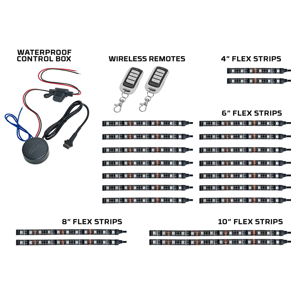 LEDGlow 20pc Advanced Million Color LED Motorcycle Accent Neon Lighting Kit
