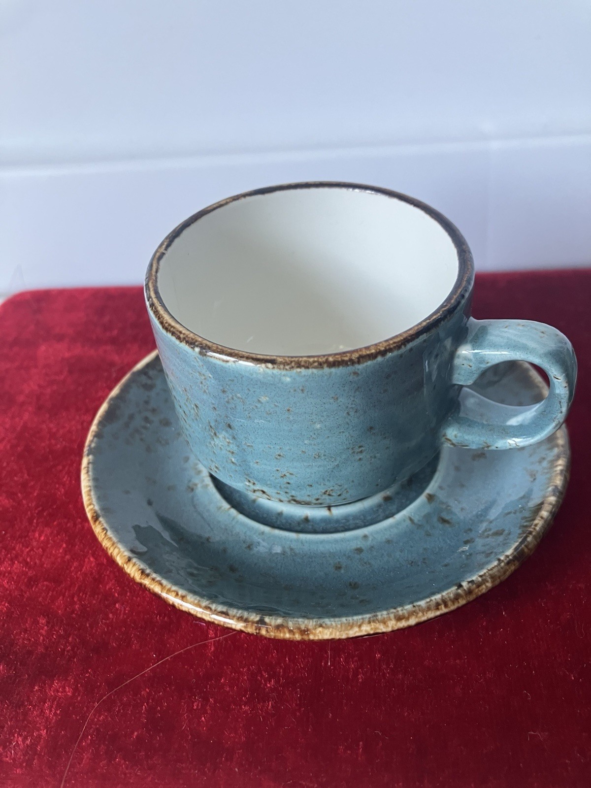 Steelite Lot 2 Espresso Sets Cup & Saucer Slimline Stacking Craft Blue 2023