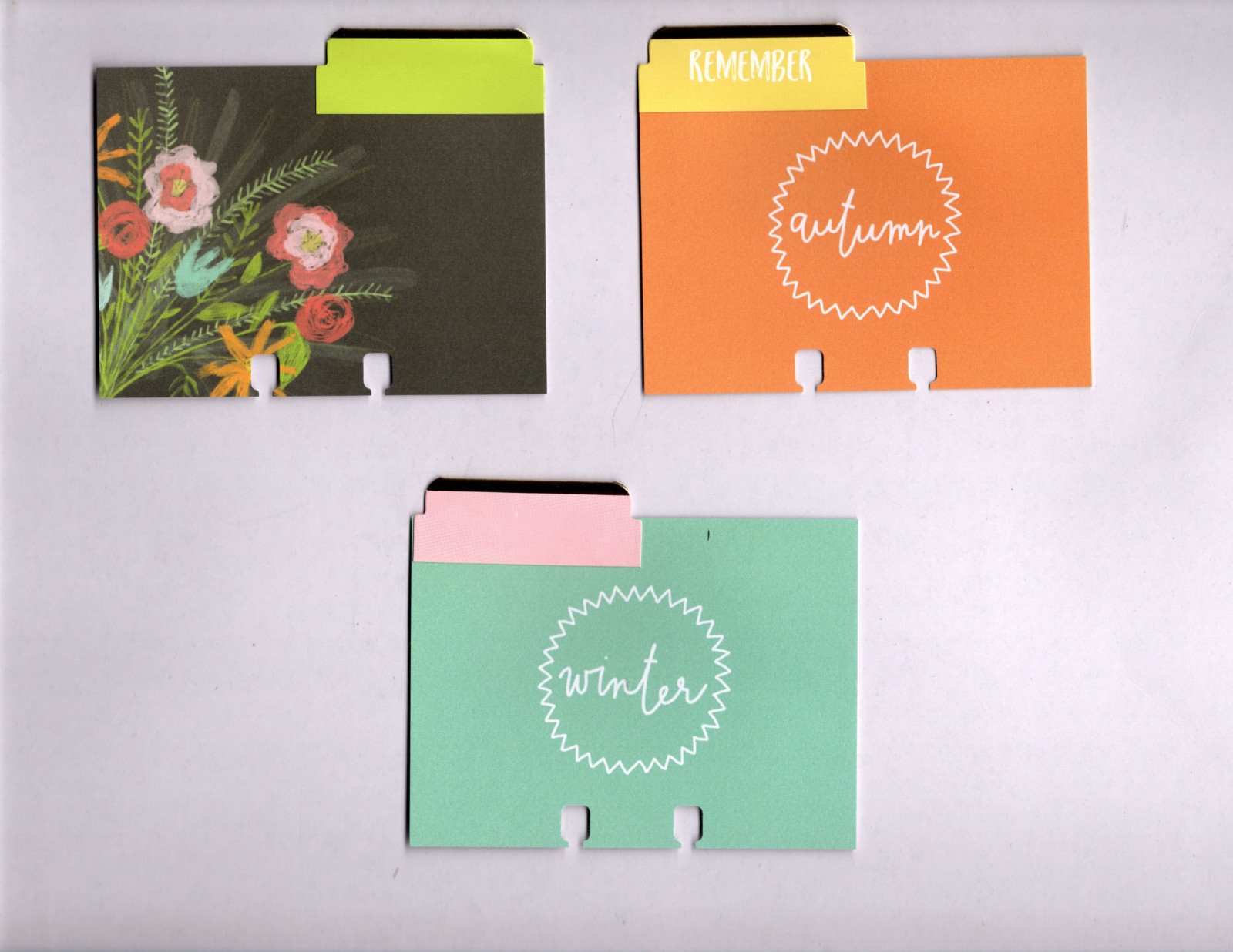 Project Life RAD (10) HANDMADE MEMORYDEX/ROLODEX CARDS ALL TABBED