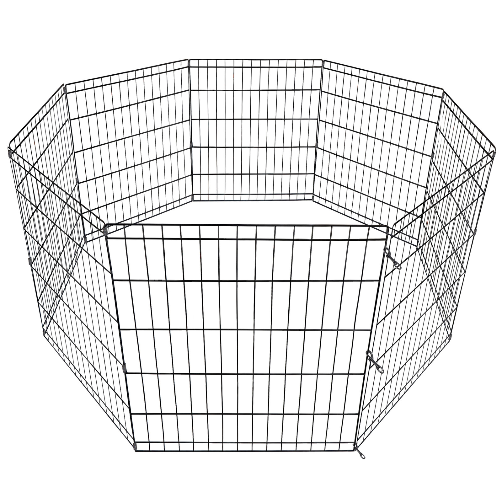 24" Dog Playpen Crate 8 Panel Fence Pet Play Pen Exercise Puppy Kennel Cage Yard