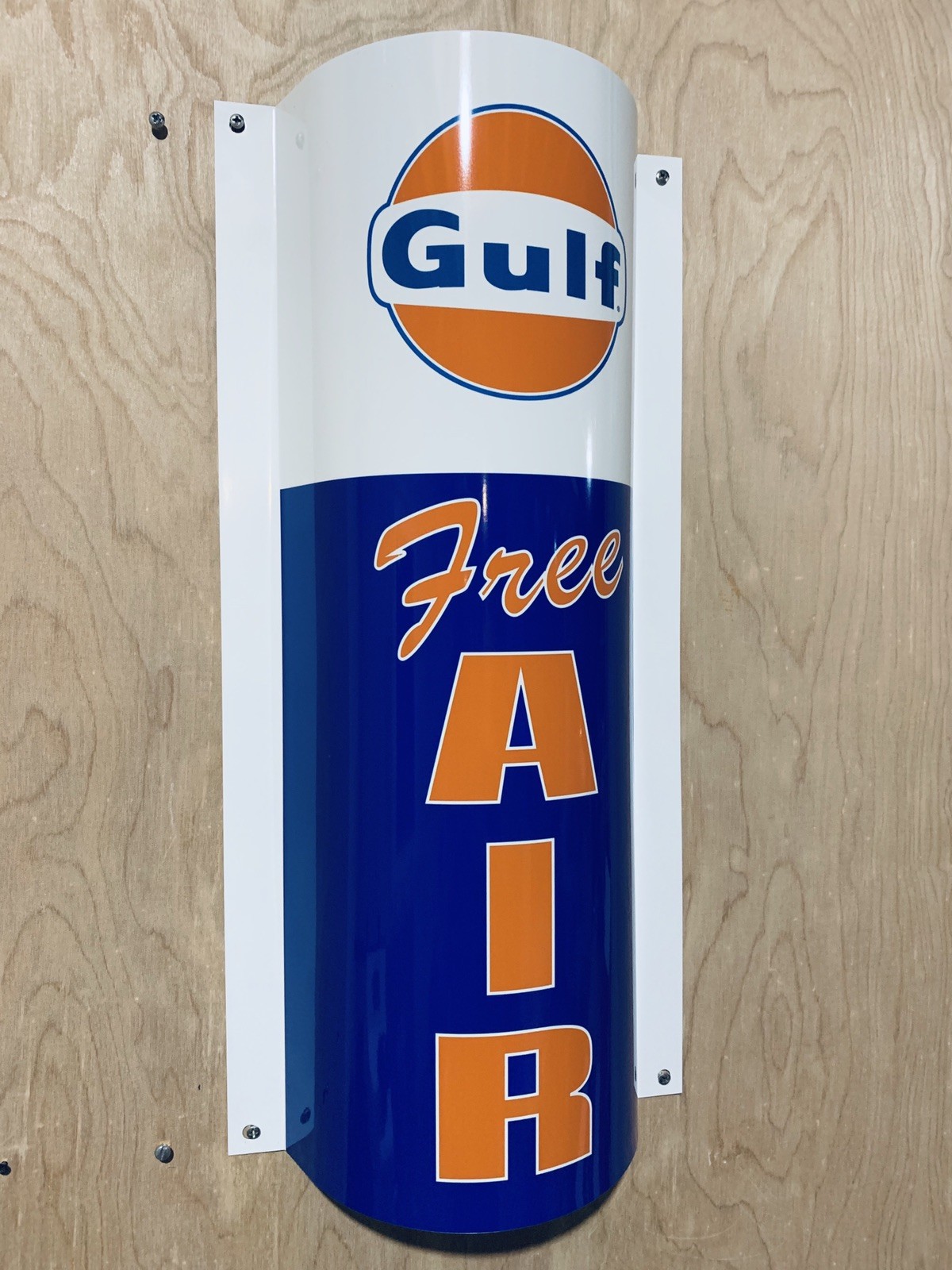 GULF Free Air Curved Metal  Gasoline Gas sign Pump Oil Gasoline WOW!!!
