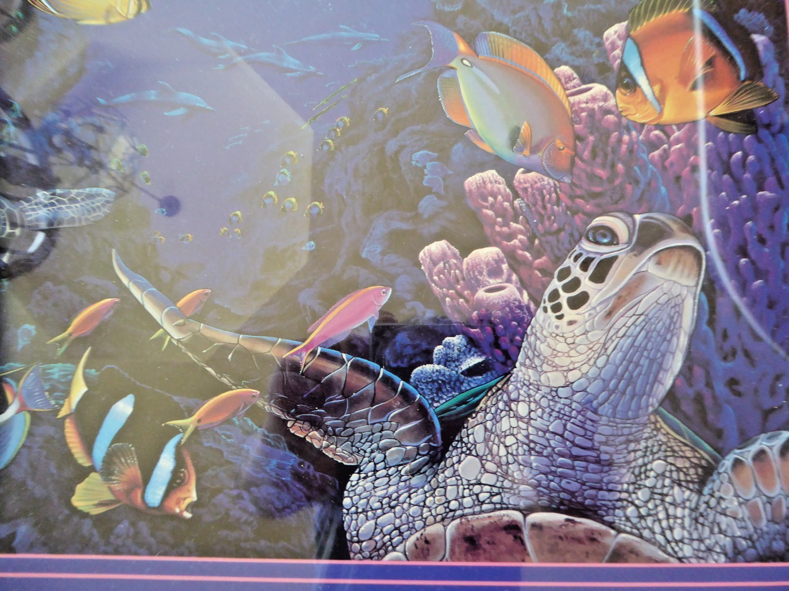 Vintage Framed Christian Riese Lassen "The Cosmos" Maui Hawaii Art Poster