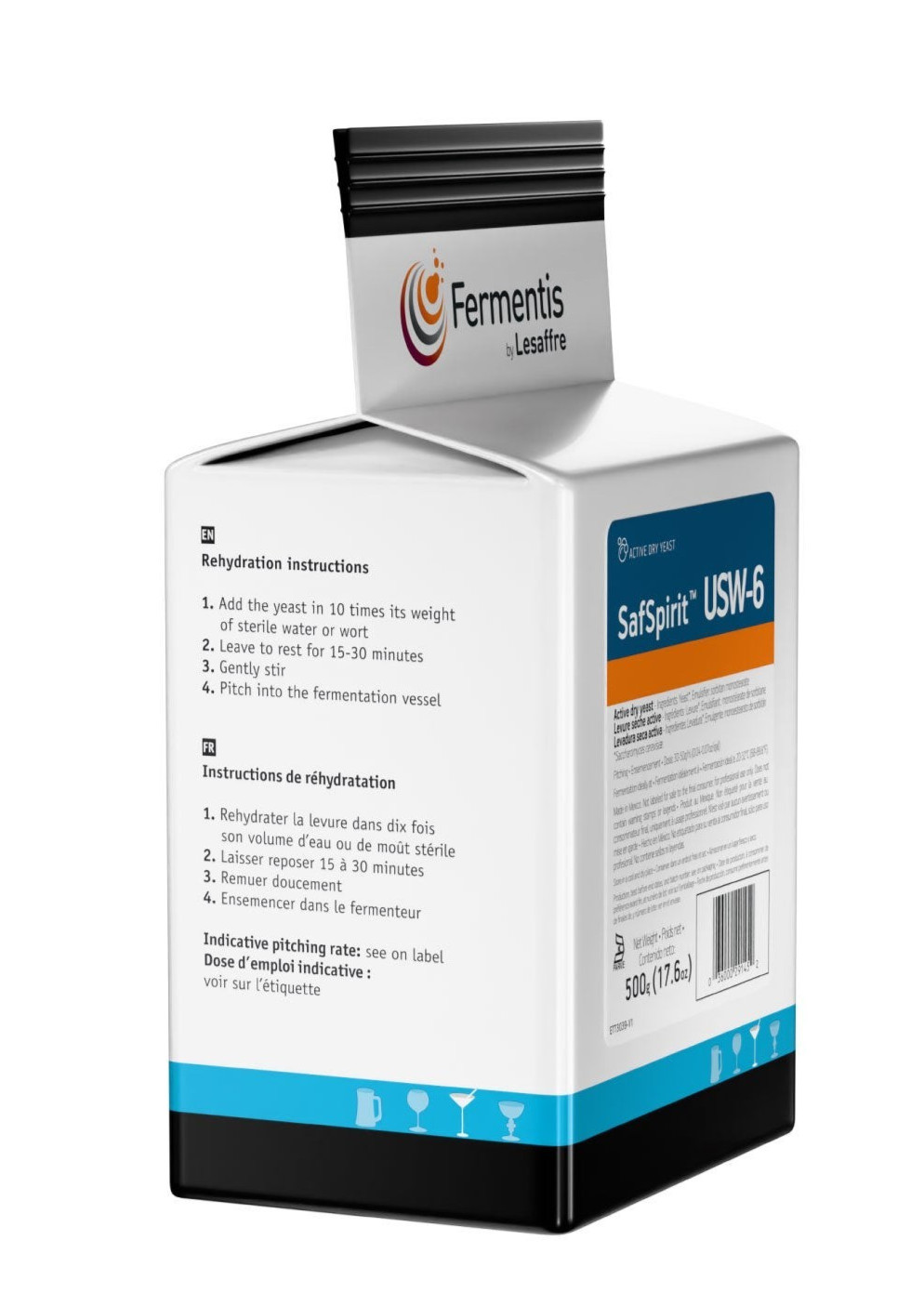 2x 500g Fermentis SafSpirit USW-6 Bourbon/American Whisky Yeast - Vacuum Sealed