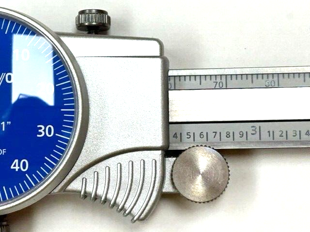 6" .001" GRAD. BLUE FACE DIAL CALIPER W/CASE MITUOTYO - 505-742-51J JAPAN NEW