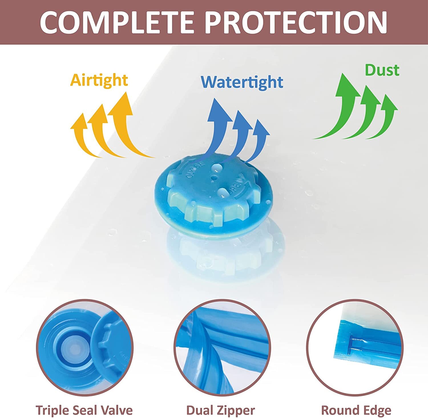 10 x Jumbo Vacuum Storage Bags Travel Space Saver Garment Seal Clothes Hand Pump