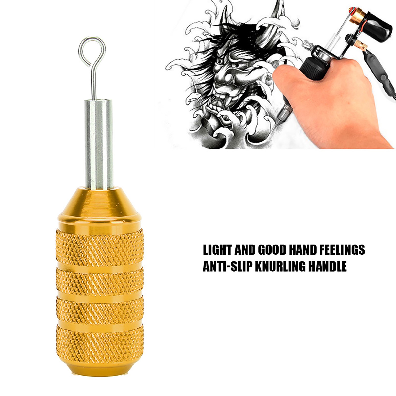 Gold 25mm Tattoo Machine Grip Aluminum Alloy Cartridge Needles Tattoo Grip