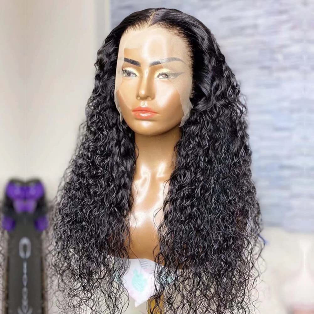 5x5 Silk Top Full Lace Human Hair Wig Water Wave Pre Plucked Silk Base Full Wig