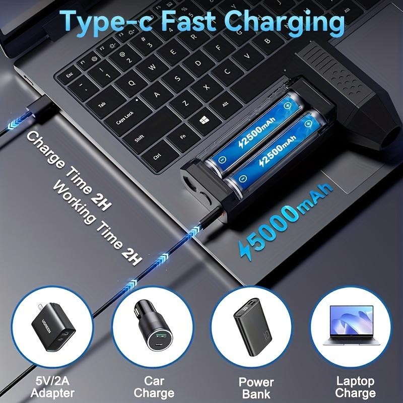 Electric Air Duster Cordless Mini Jet snow Blower Portable Turbo Fan with LED