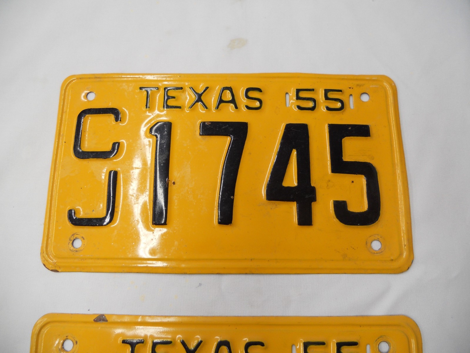 Texas license plates. 1955 cj1745