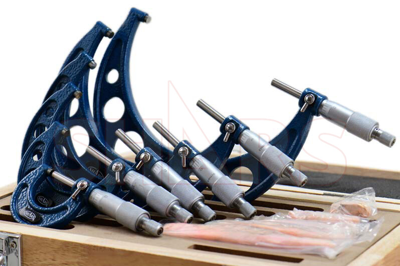 SHARS 0-6" SOLID METAL FRAME MICROMETER SET NEW R}