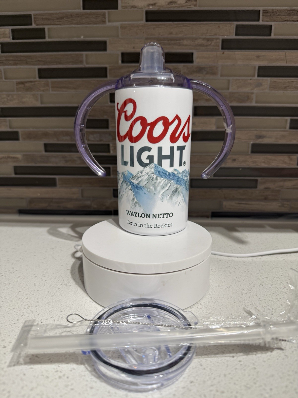 Coors Light Kids Sippy Cup – 12oz Stainless Steel – Funny & Functional!
