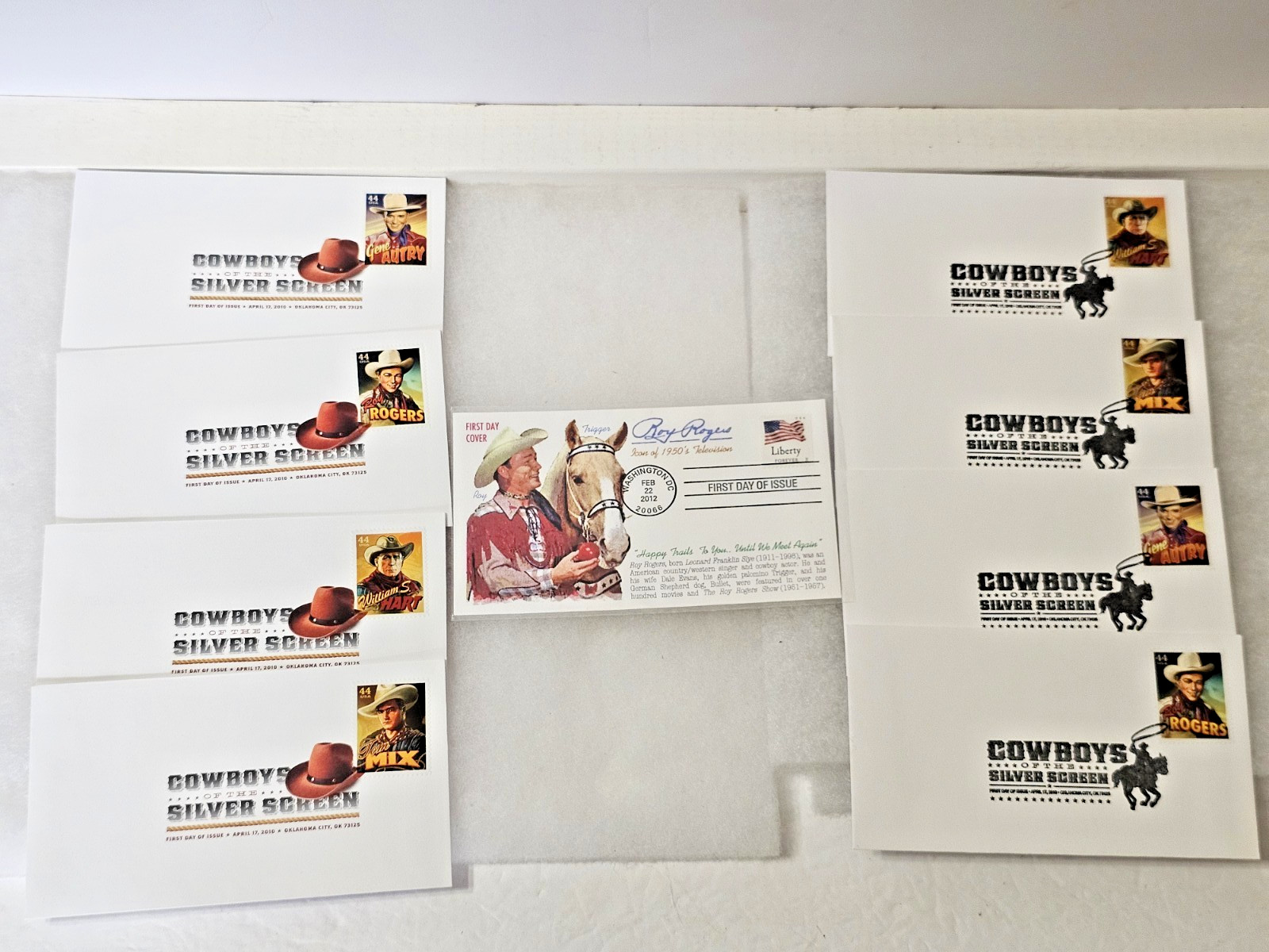 2010 COWBOYS OF THE SILVER SCREEN FDC's Lot of 8 Roy Rogers 2012 First Day Cover