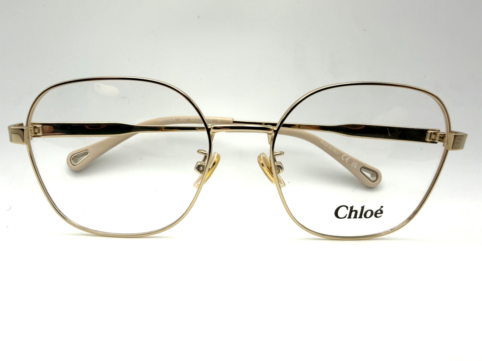 Chloe CH0274OA 002 Gold Square Eyeglasses Frame 54mm New