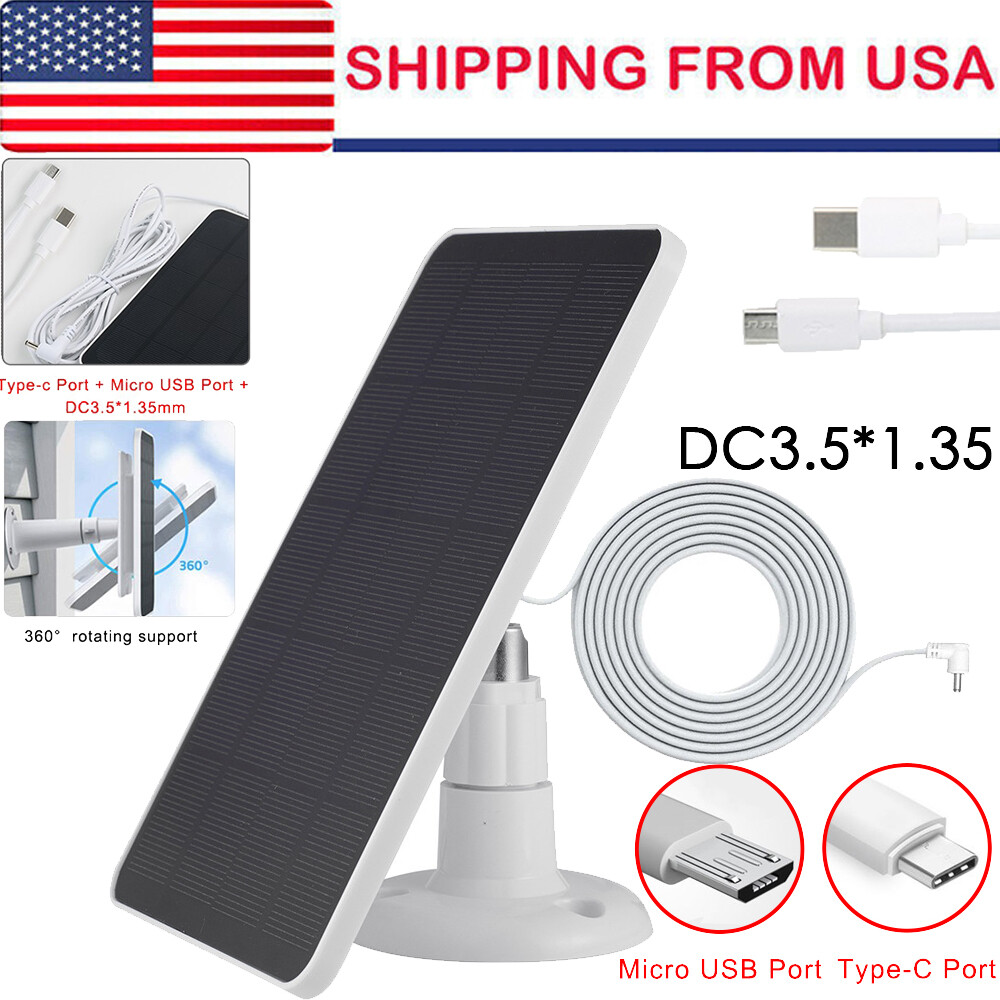 Ring Camera Solar Charging Panel Suitable for Outdoor Camera Battery Chargers
