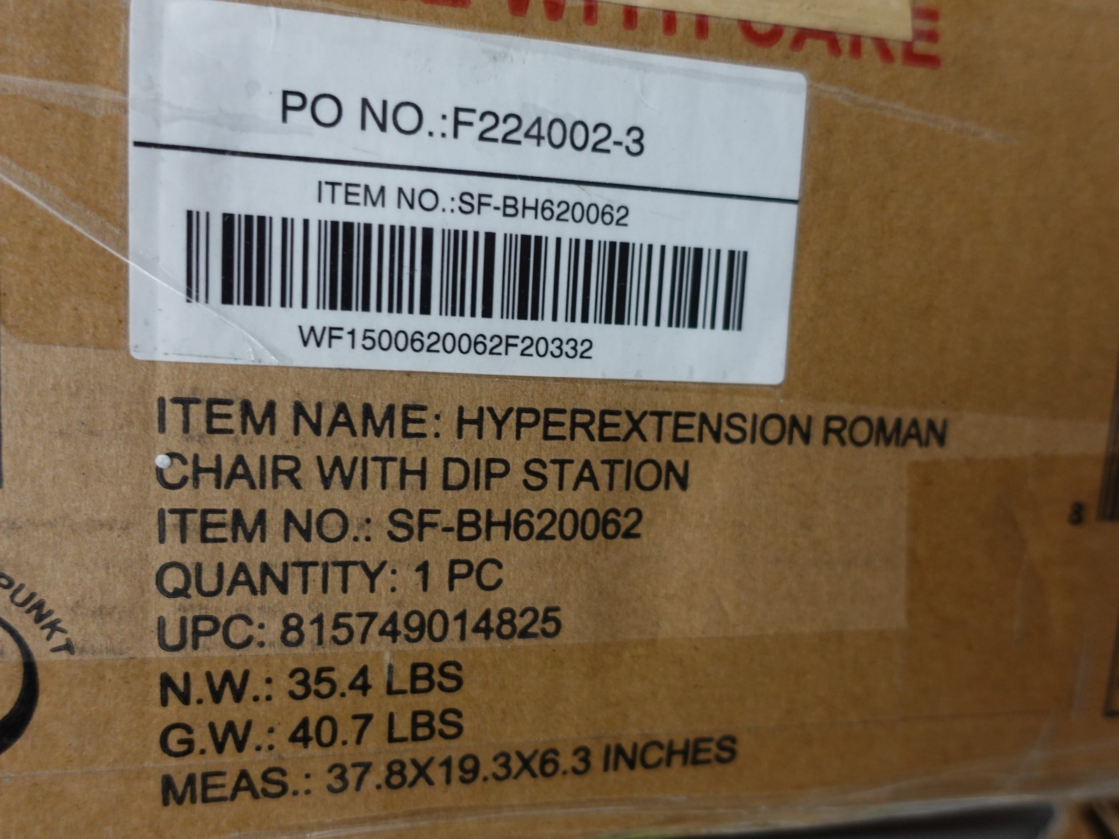 Sunny Health & Fitness Hyperextension Roman Chair with Dip Station