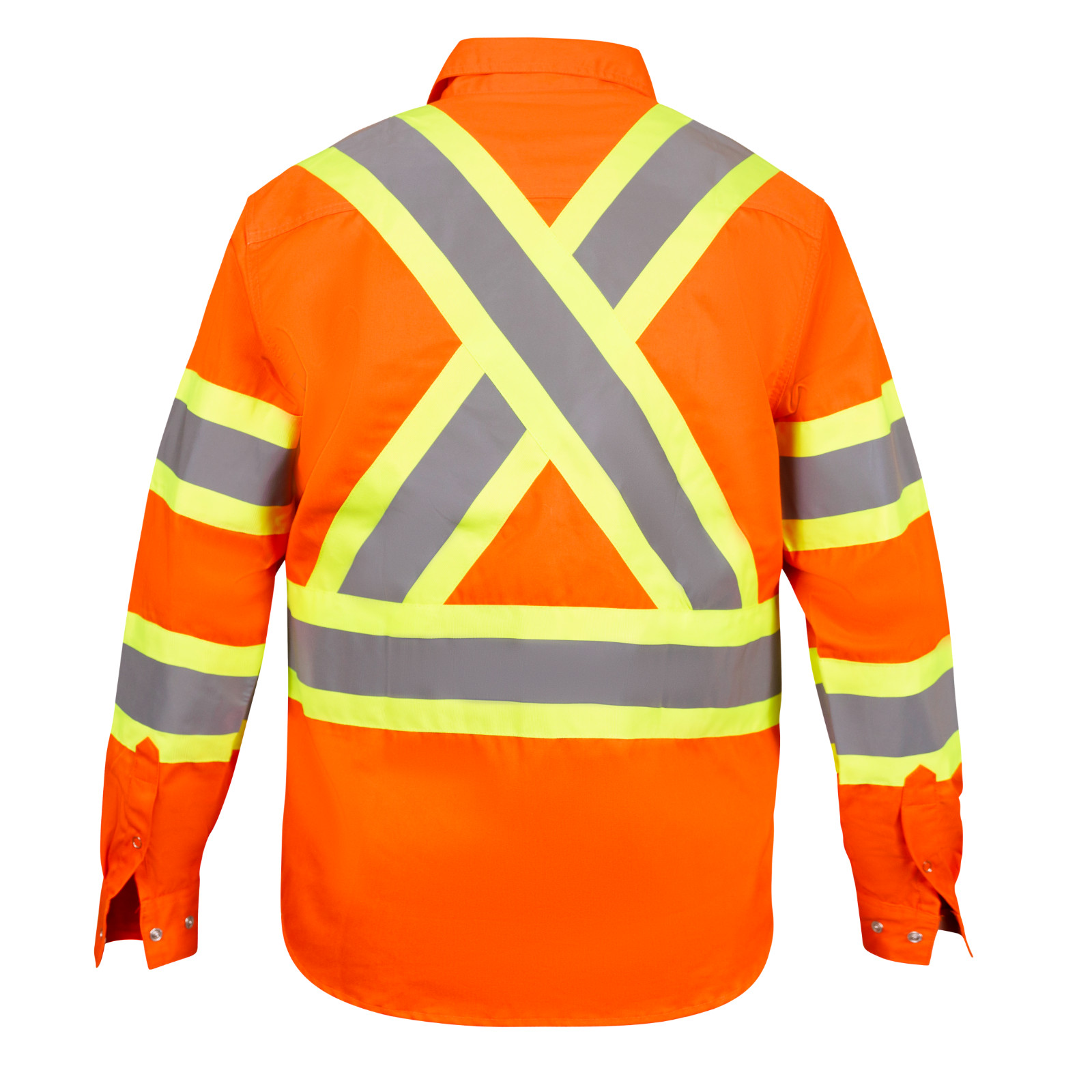 Premium Class 3 High Visibility Hi Vis Safety Shirt - Full Sleeve-65% C35% N-6oz