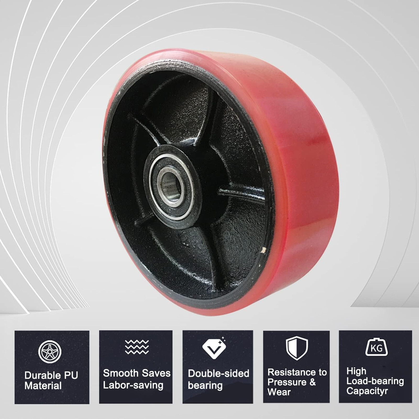 Pallet Jack Lift Truck Steer Load Wheels Set Replacement Kit 20mm ID Bearings