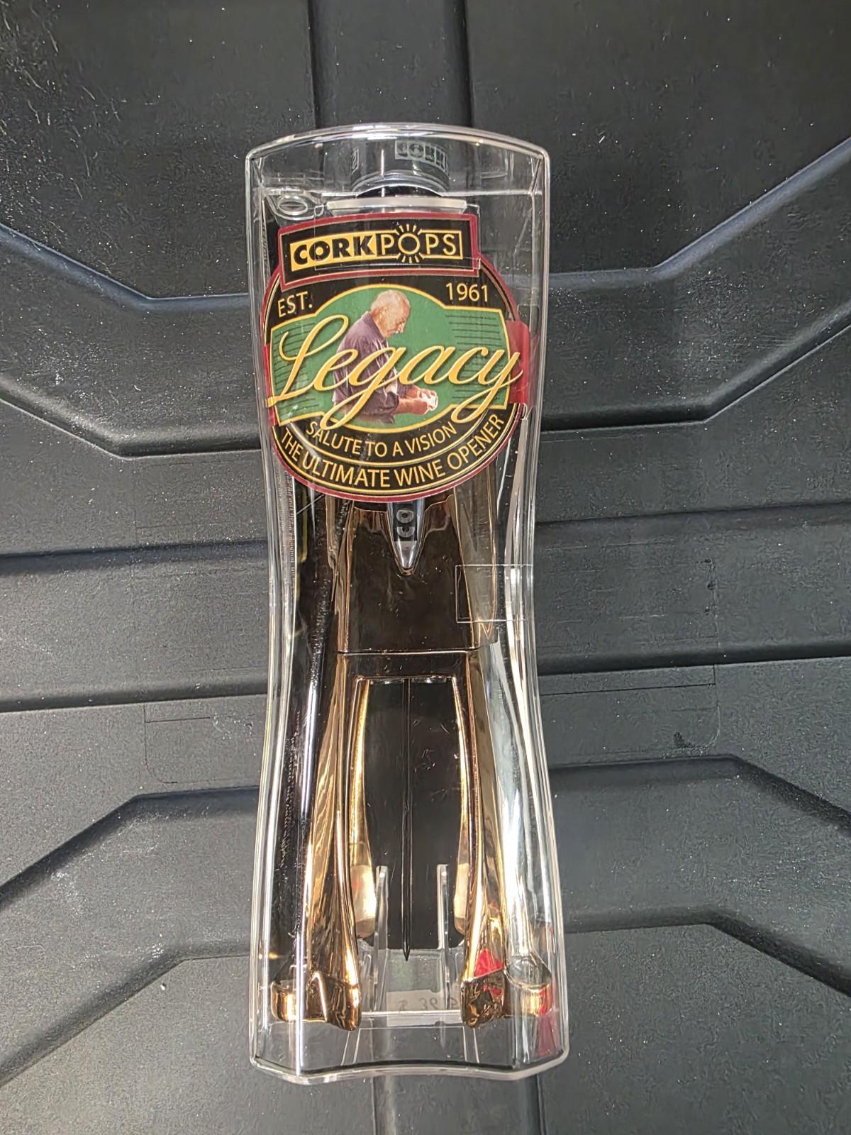 Rare Gold Colored Cork Pops Legacy Wine Bottle Opener - New