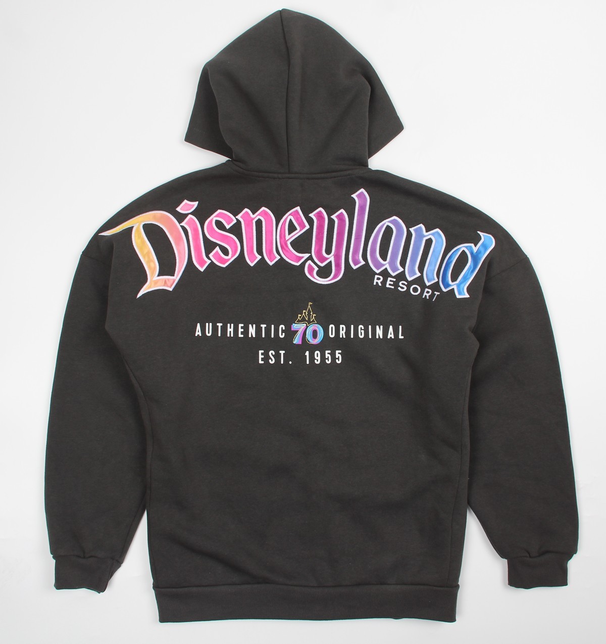 Disney Parks Disneyland 70th Anniversary Black Zip-Up Hoodie Size M