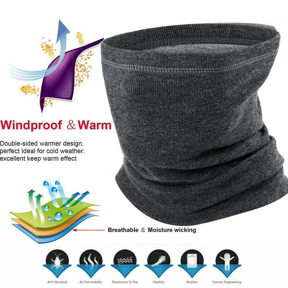 Winter Windproof Fleece Neck Warmer Gaiter Ski Face Mask Scarf for Cold Weather