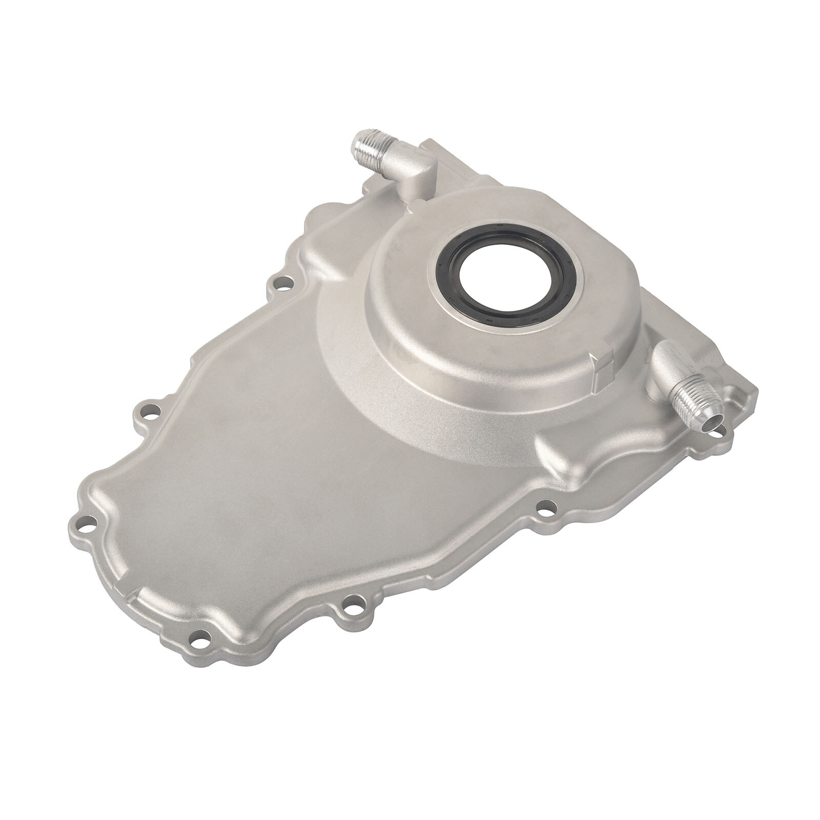 Timing Cover w/ 10AN Turbo Oil Drain Fitting For LS Gen 3 4.8L 5.3L 5.7L 6.0L