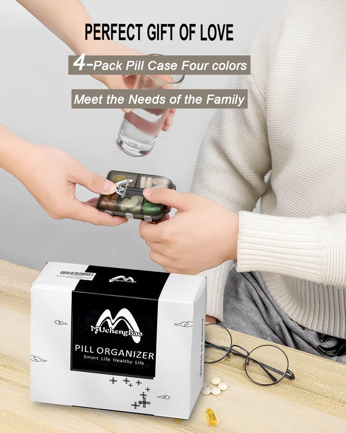 2 Paquete De Pastillero Semanal Organizador De Viaje Almacenamiento De Pastillas