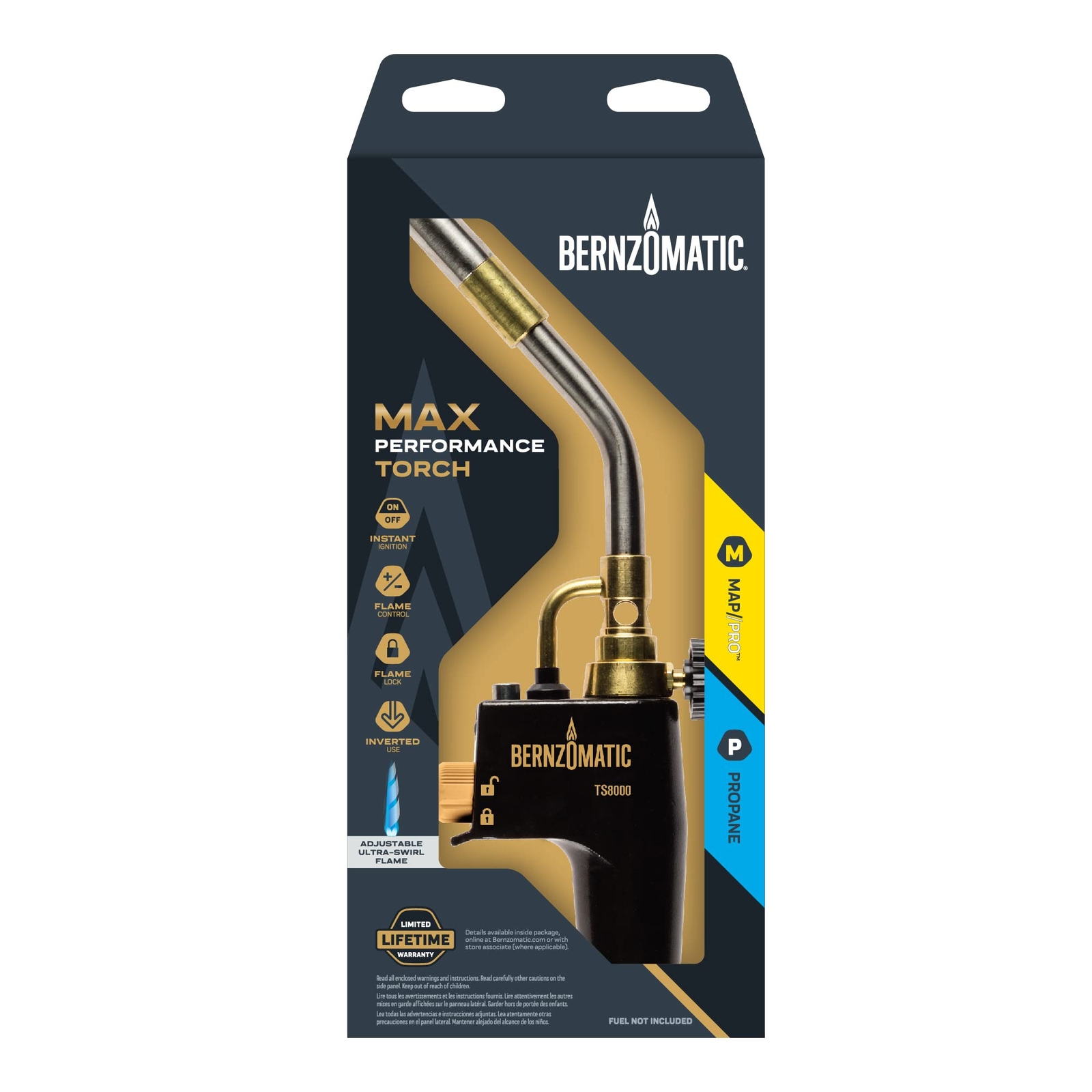 Bernzomatic Map Pro Gas Cylinder 3-Pack with Max Performance Torch TS8000