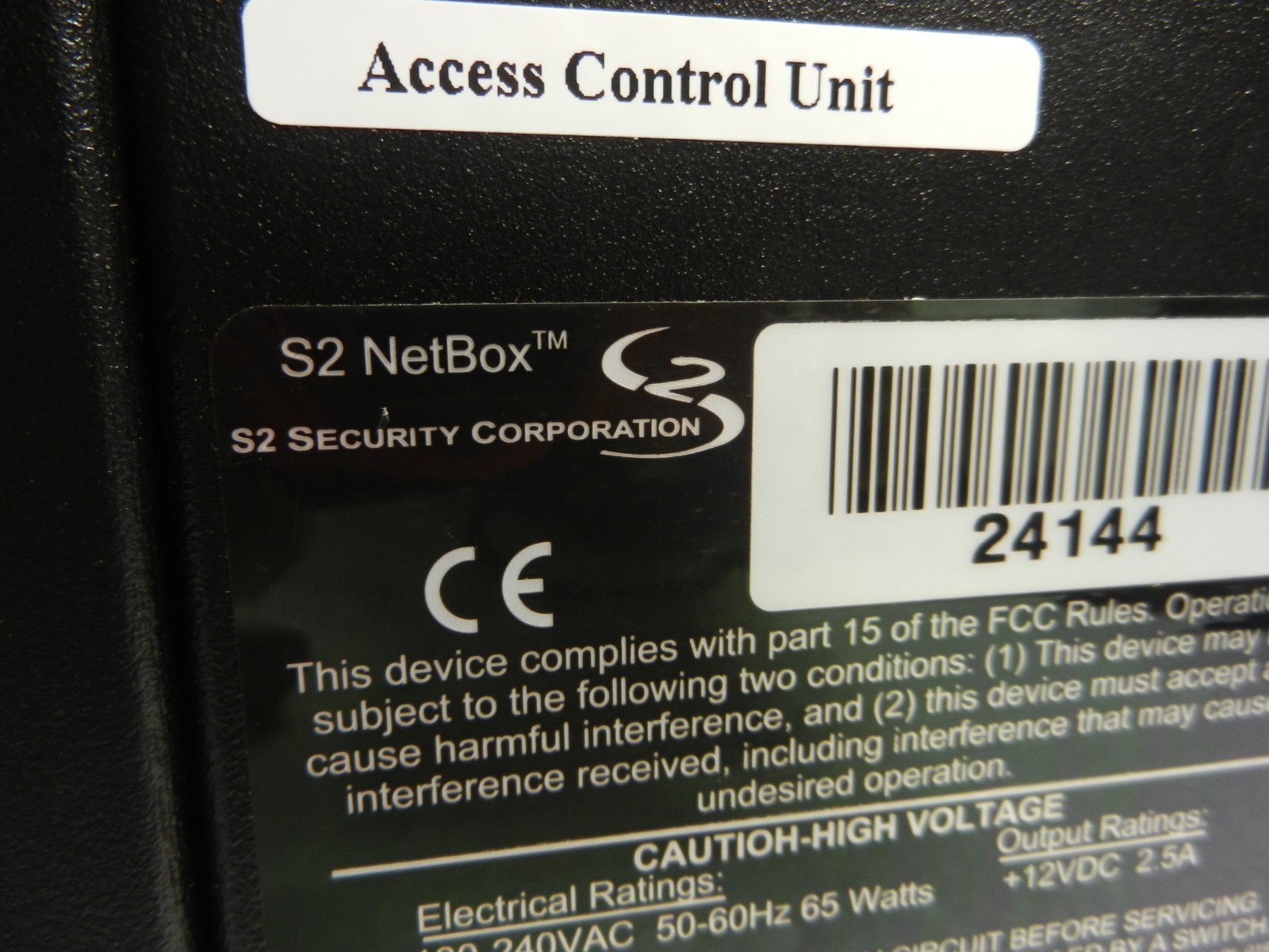 S2 SECURITY NetBOX * * Access Control CABINET Network Node 091447 Access Blades