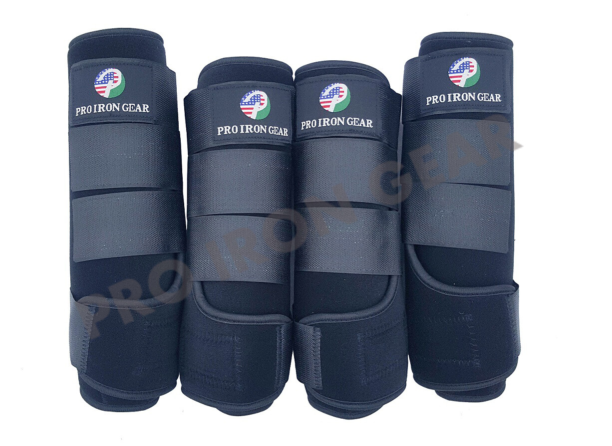 HORSE MEDICINE BRUSHING SUPPORT BLACK BOOTS EQUESTRIAN 6 COLOR