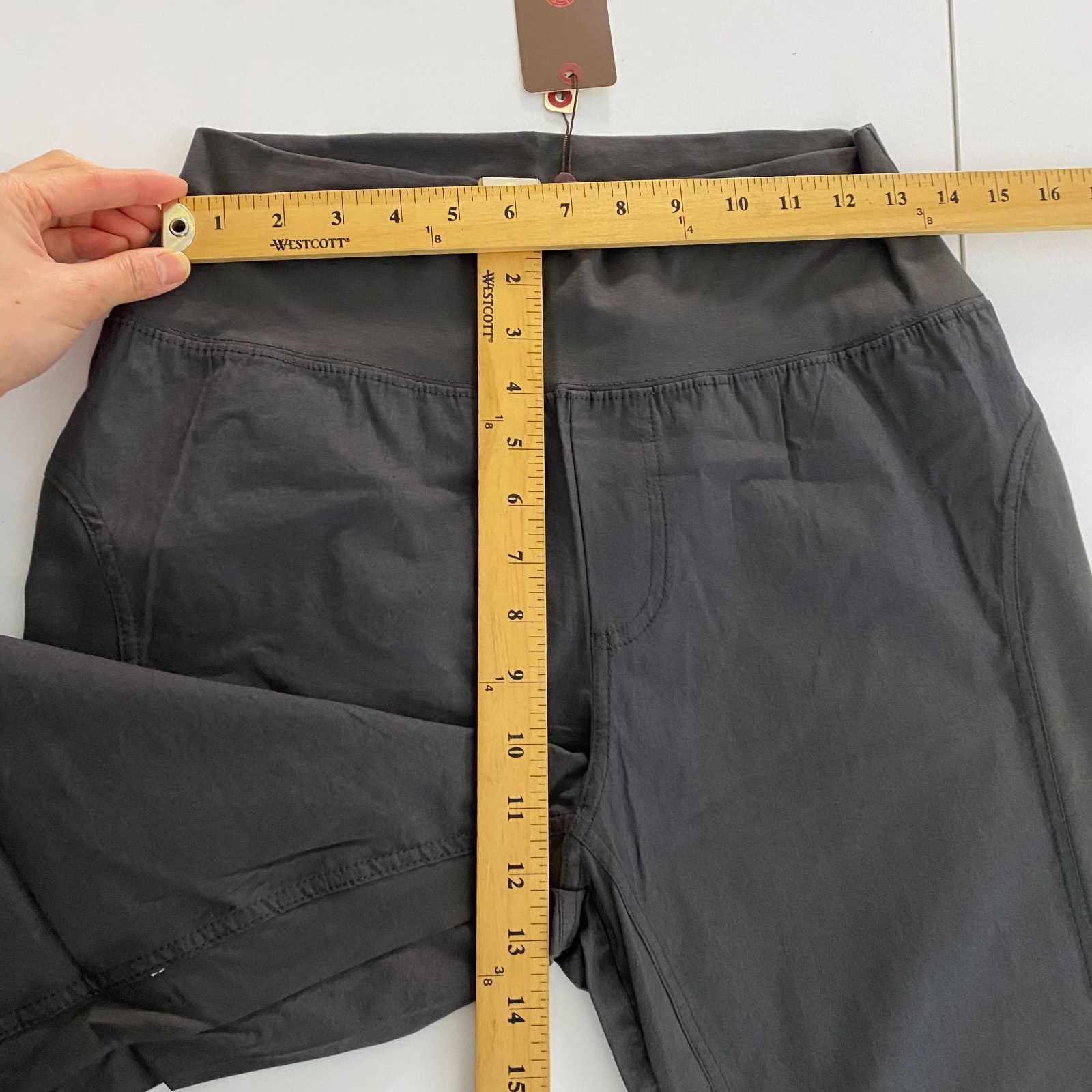 XCVI Wearables High Waist Jetter Crop Pull On Pants Size Medium Gray