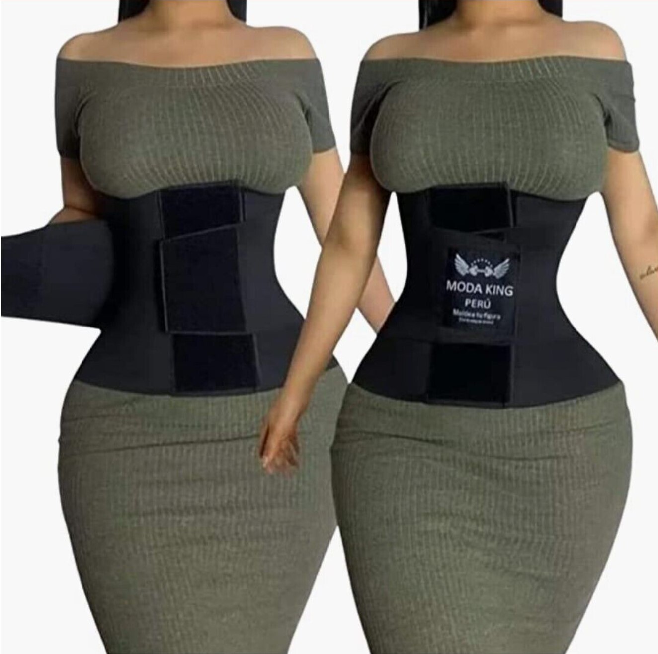 Moda King Perú Reloj de Arena-Hourglass Body Shaper Black-XXS, XS, S, M, L, XL