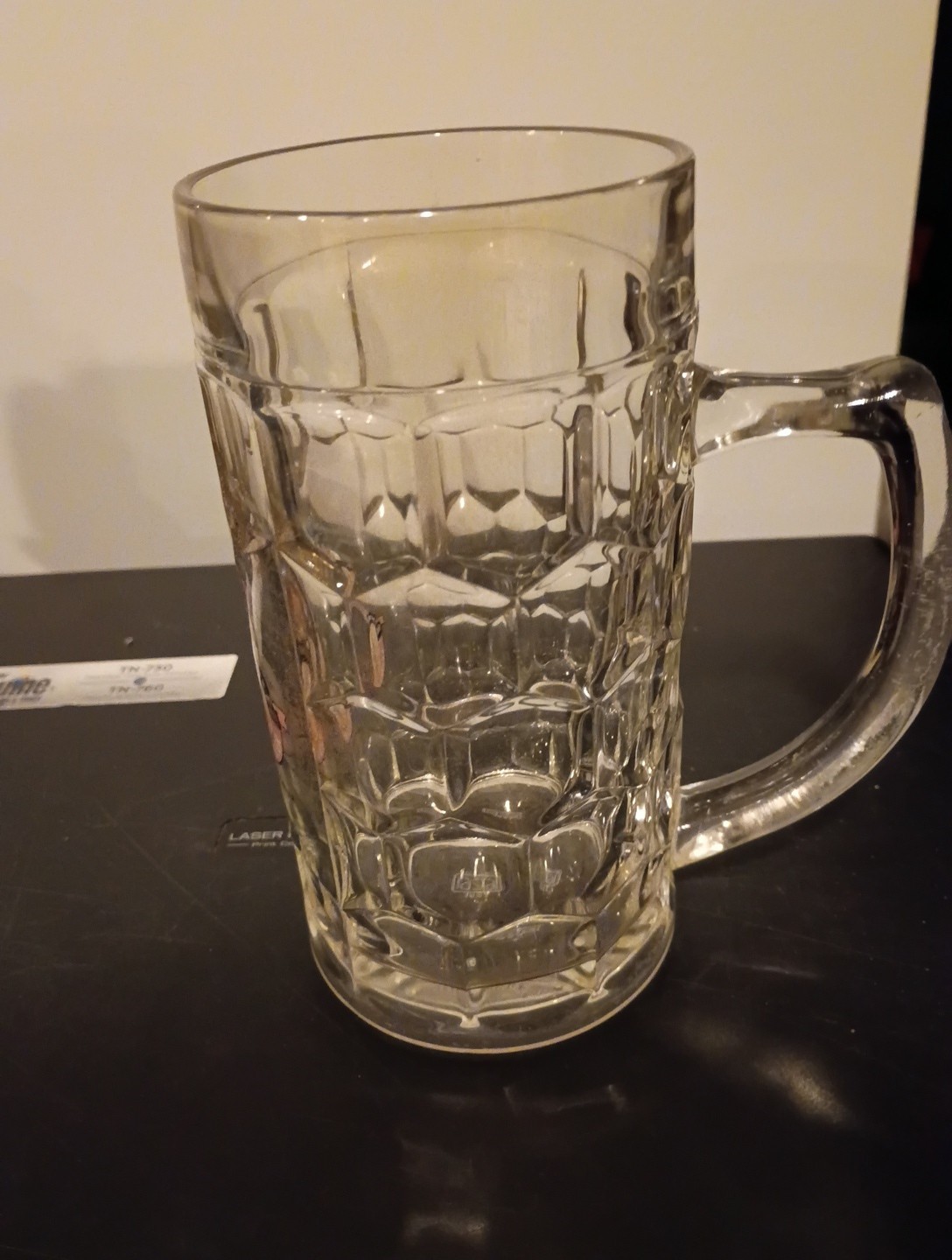 Rothenburger Landwehr Bier Privatbraueri Worner 1-liter Dimpled Glass Beer Mug