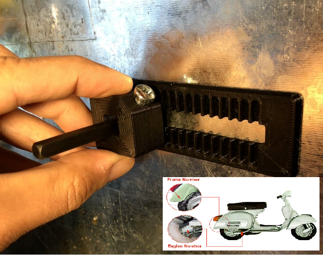 VESPA VIN Jig Number Letter Stamp Engine & Frame Punch Guide Mount 5-8mm