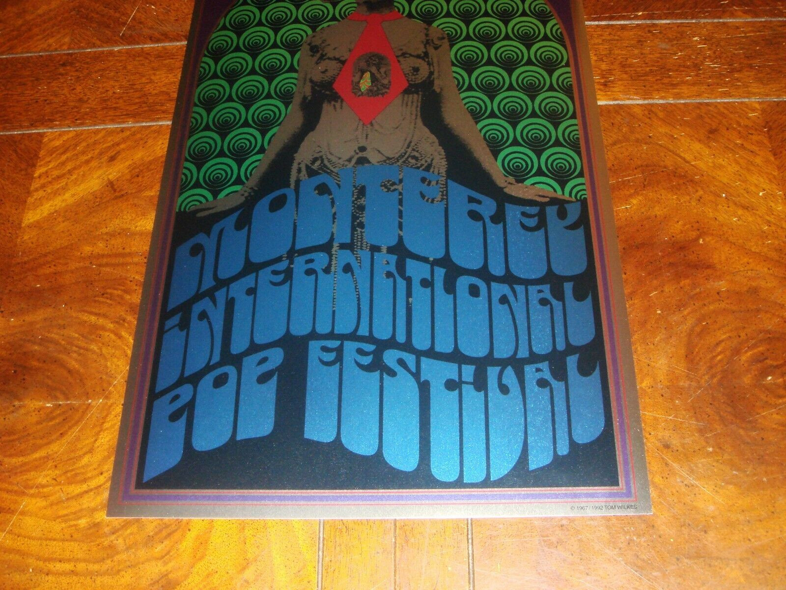 1967 MONTEREY POP FESTIVAL POSTER Foil LITHOGRAPH Authorized 1992 2nd TOM WILKES
