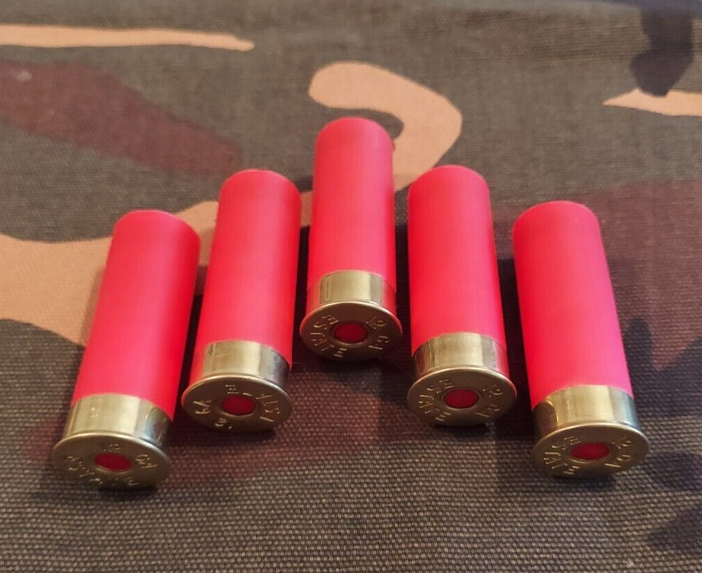 12 GAUGE 2 3/4" 1oz. SNAP CAPS DUMMY TRAINING ROUNDS SET OF 5 "SAFETY RED"