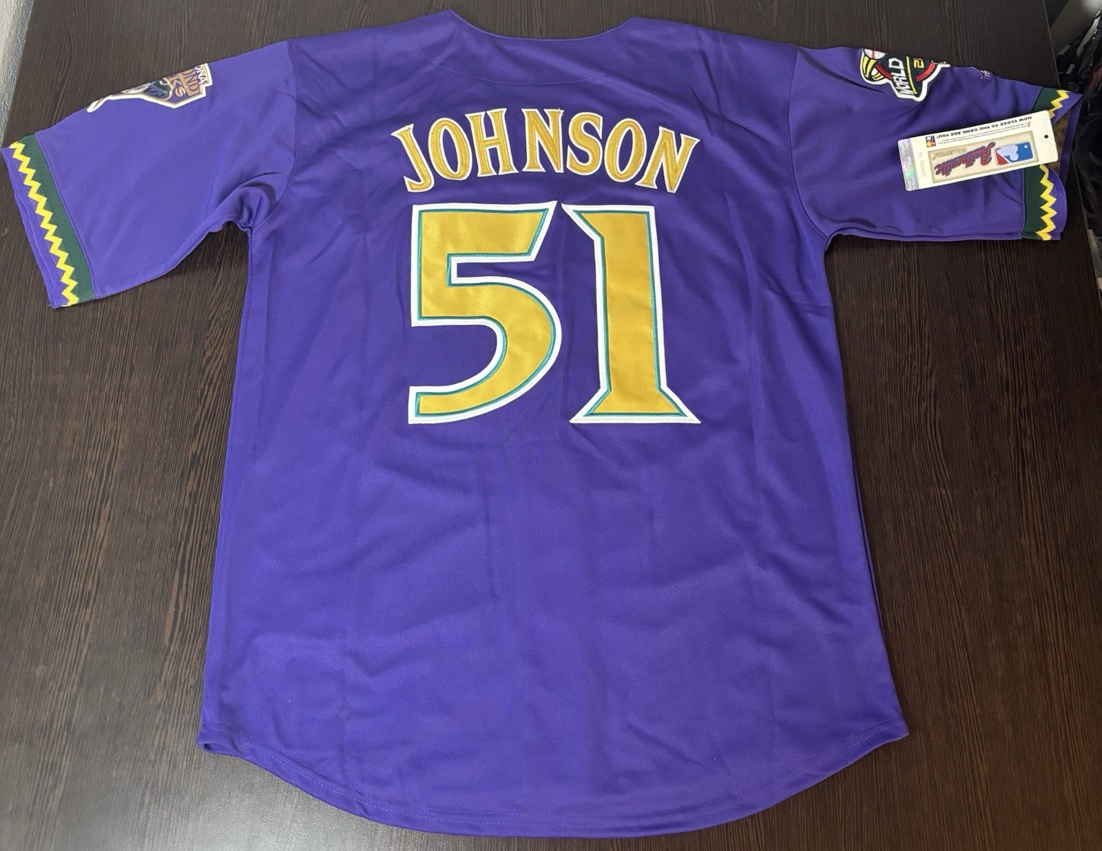 SALE Retro Randy Johnson 2001 Arizona Diamondbacks Men's World Series Jersey